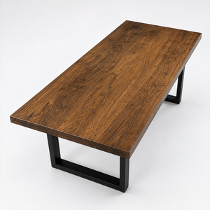 Black Walnut Straight Edge Solid Wood Slab Table