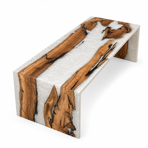 Olive Wood Crystal Epoxy Resin WaterFall Table