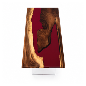 Walnut Magma Red Epoxy Resin Conference Table