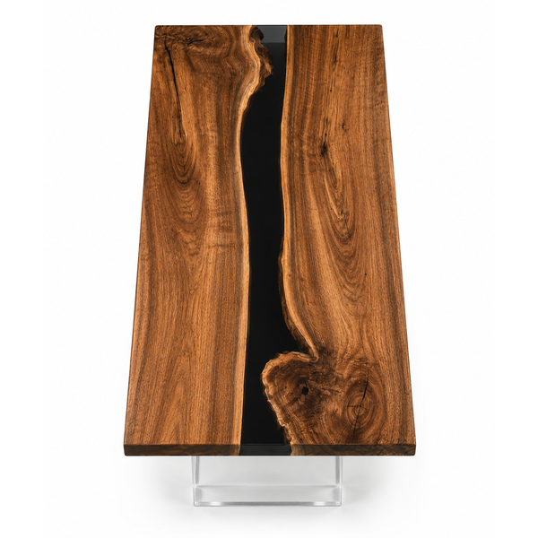 Walnut Obsidian Abyss Epoxy Resin Dining Table