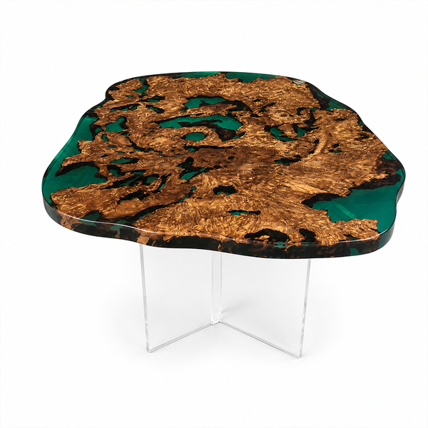 Cunninghamia Emerald Luxury Live Edge Epoxy Resin Coffee Table