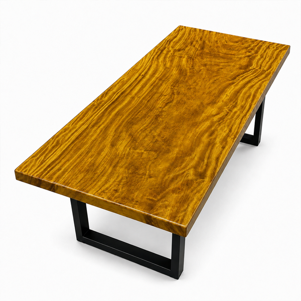 African golden nanmu Luxury Grain Solid Wood Slab Table