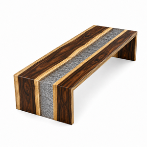Walnut Architectural Ice Flow Epoxy Resin WaterFall Table