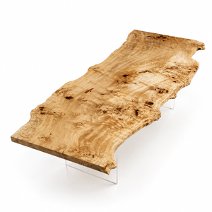 Poplar Burl Natural Live Edge Solid Wood Slab Table