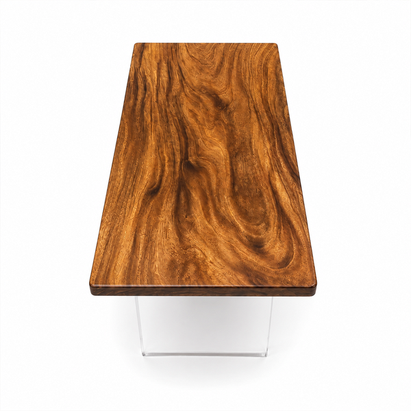 Walnut Amber Grain Wood Slab Table