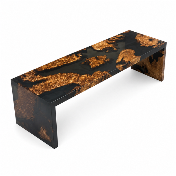 Cunninghamia Transparent Black Straight-Edge Epoxy Resin Chair