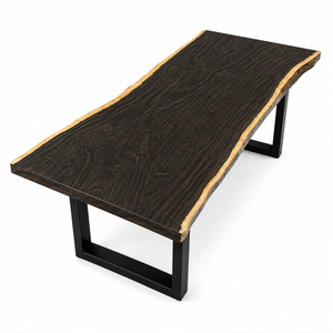 Black Walnut Rectangular Live Edge Epoxy Resin Dining Table