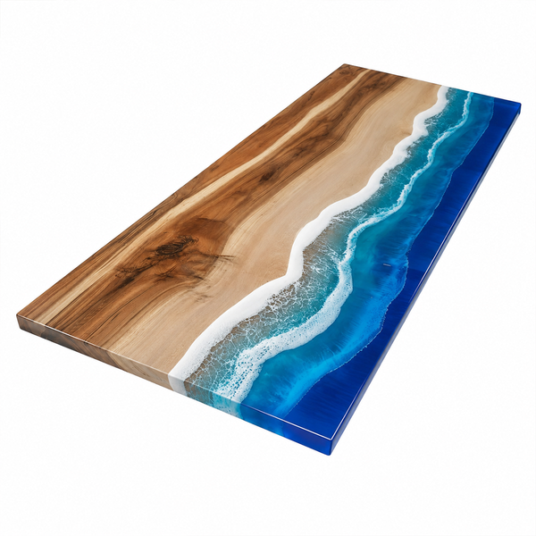 Walnut Ocean Wave Epoxy Resin Countertop