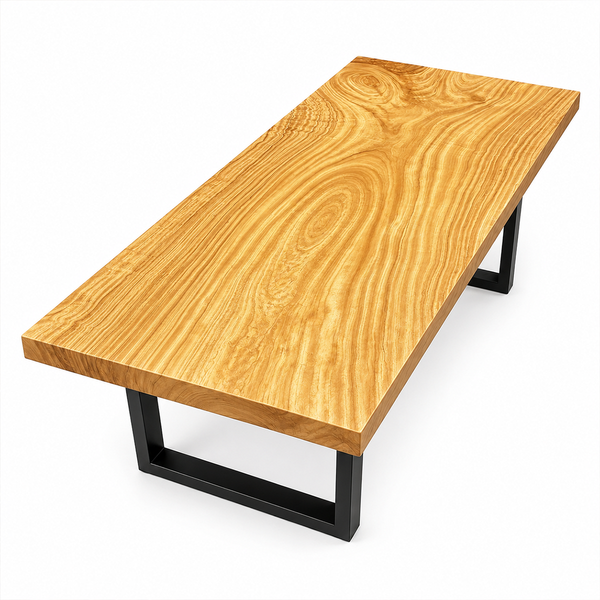 Golden Camphor Wood Natural Grain Epoxy Resin Dining Table