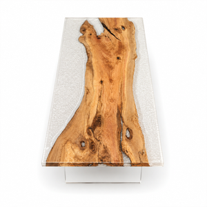 Olive Wood Crystal Epoxy Resin Dining Table