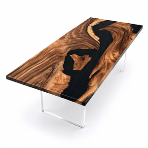 Walnut Black River Flow Epoxy Resin Conference Table