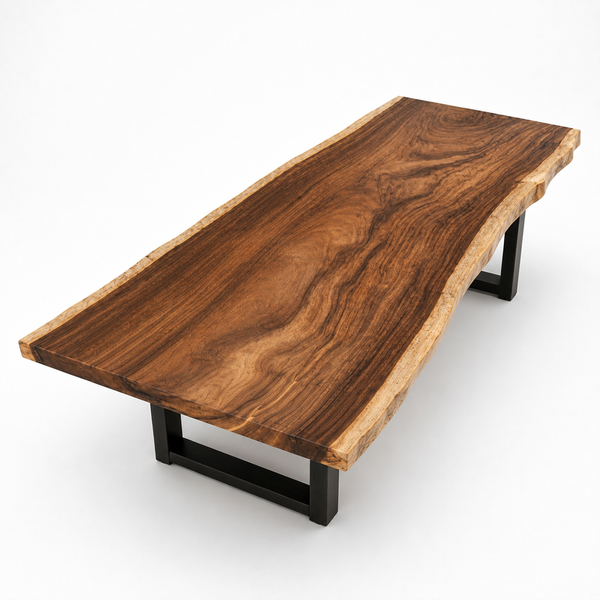 Walnut Handcrafted Natural Contour Solid Wood Slab Table