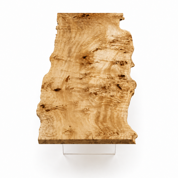 Poplar Burl Natural Live Edge Solid Wood Slab Table