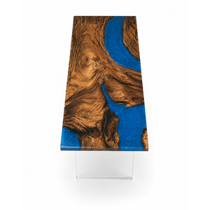 Walnut Deep Ocean Wave Epoxy Resin Conference Table