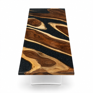 Walnut Luxury Onyx Wave Contemporary Epoxy Resin Conference Table