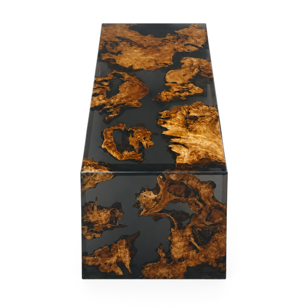 Cunninghamia Transparent Black Premium Straight-Edge Epoxy Resin WaterFall Table