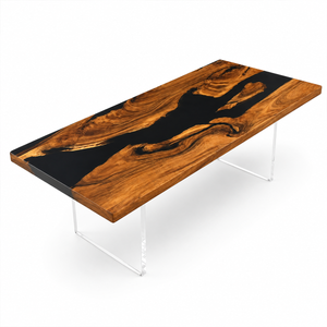 Walnut Black River Epoxy Resin Coffee Table