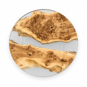 Poplar Glacial Stream Clear Round Epoxy Resin Coffee Table