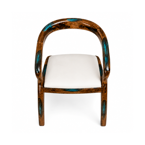 Oceanic Blue Burl Wood Epoxy Resin Chair