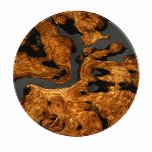 Cunninghamia Burl Black River Round Epoxy Resin Coffee Table