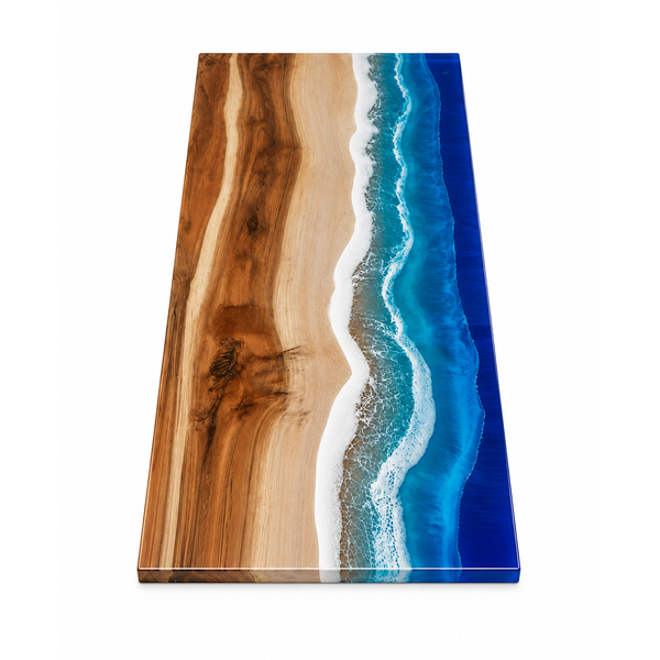 Walnut Ocean Wave Epoxy Resin Countertop