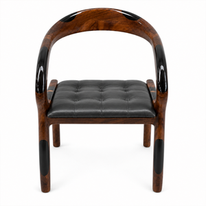 Walnut Solid Wood Black Resin Accent Epoxy Resin Chair