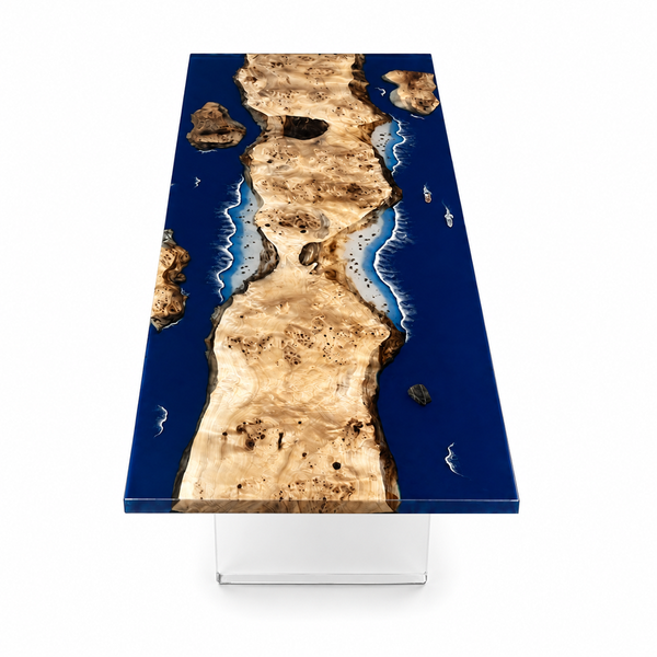 Poplar Burl Wild Texture Artisan Epoxy Resin Dining Table