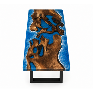 Golden Camphor Ocean Wave Epoxy Resin Conference Table