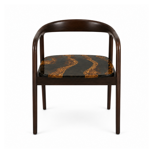 Black Walnut Fused Grain Epoxy Resin Chair