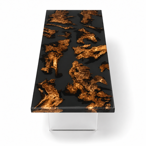 Cunninghamia Burl Black Transparent Epoxy Resin Dining Table