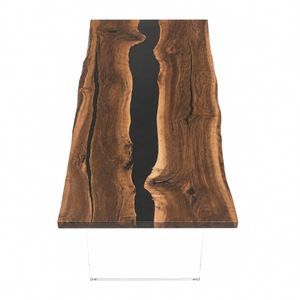 Black Walnut Live Edge Black River Epoxy Resin Conference Table