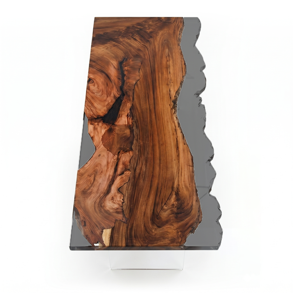 Walnut Black Transparent Epoxy Resin Conference Table