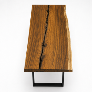 Walnut Natural Live Edge Fissure Inlay Wood Slab Table