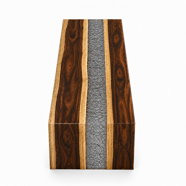 Walnut Architectural Ice Flow Epoxy Resin WaterFall Table