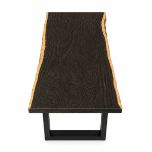 Black Walnut Rectangular Live Edge Epoxy Resin Dining Table