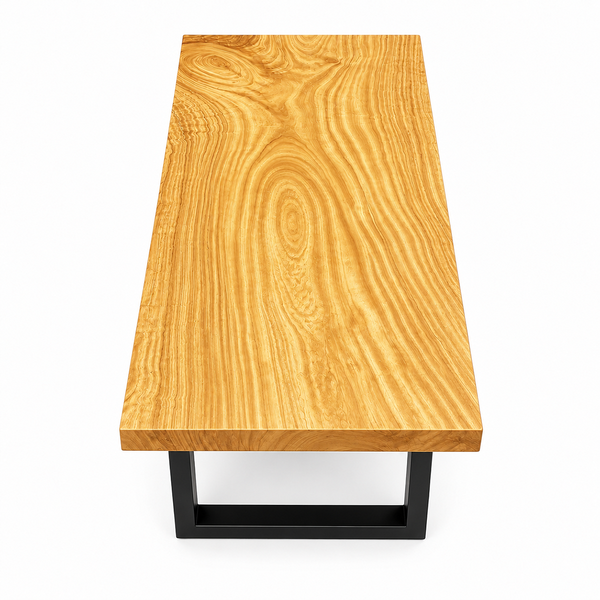 Golden Camphor Wood Natural Grain Epoxy Resin Dining Table