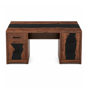Black Walnut River Executive Epoxy Resin Desk