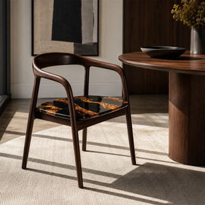 Black Walnut Fused Grain Epoxy Resin Chair