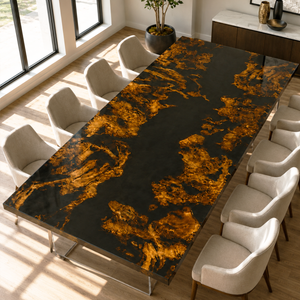 Cunninghamia Black River Epoxy Resin Dining Table
