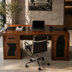 Black Walnut River Executive Epoxy Resin Desk