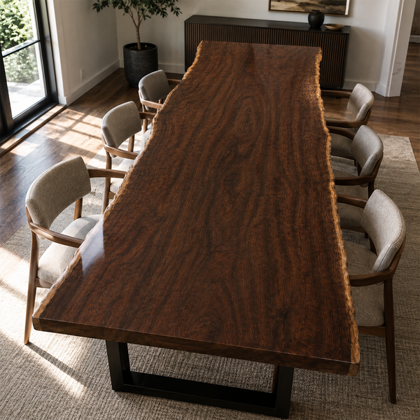 Black Walnut Natural Edge Epoxy Resin Dining Table