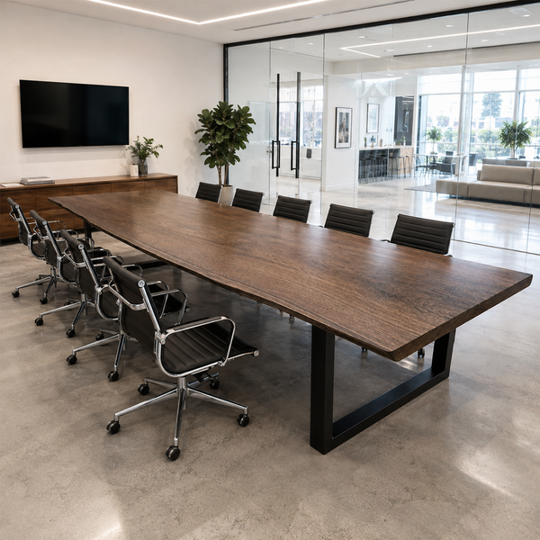 Black Walnut Subtle Live Edge Solid Wood Slab Table
