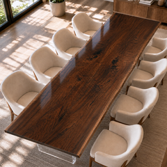 Black Walnut Live Edge Wood Slab Table