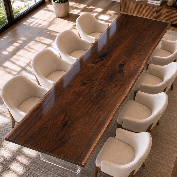 Black Walnut Live Edge Wood Slab Table