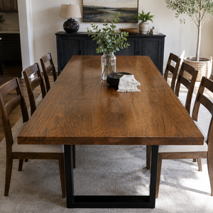 Black Walnut Straight Edge Solid Wood Slab Table