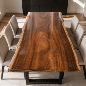 Walnut Handcrafted Natural Contour Solid Wood Slab Table