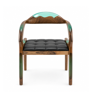 Walnut Emerald Flow Epoxy Resin Chair