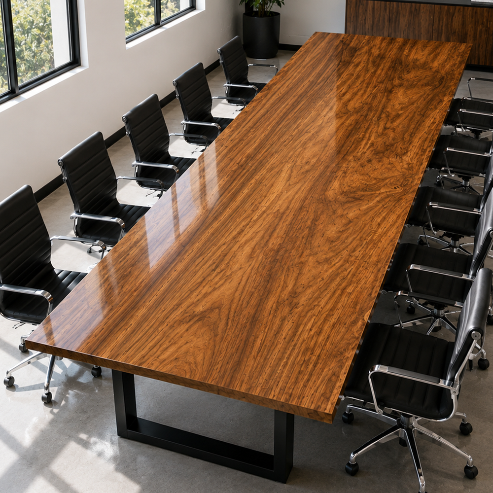 Walnut Modern Square Edge Handcrafted Wood Slab Table