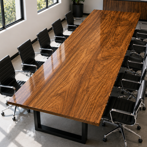 Walnut Modern Square Edge Handcrafted Wood Slab Table