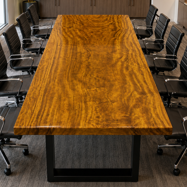 African golden nanmu Luxury Grain Solid Wood Slab Table